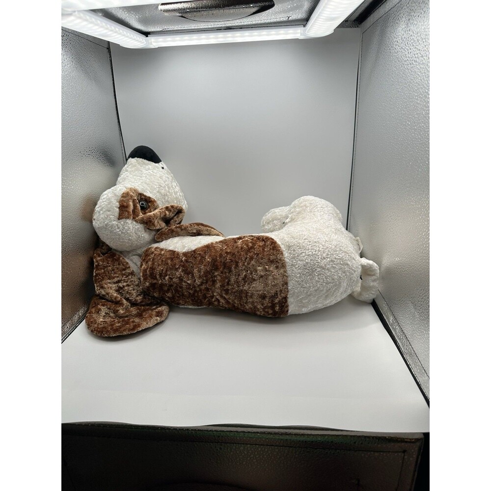 Vintage Large Toy Works Basset Hound Plush 25" Shiny Velour Fur Dog Large READ - Picture 6 of 10